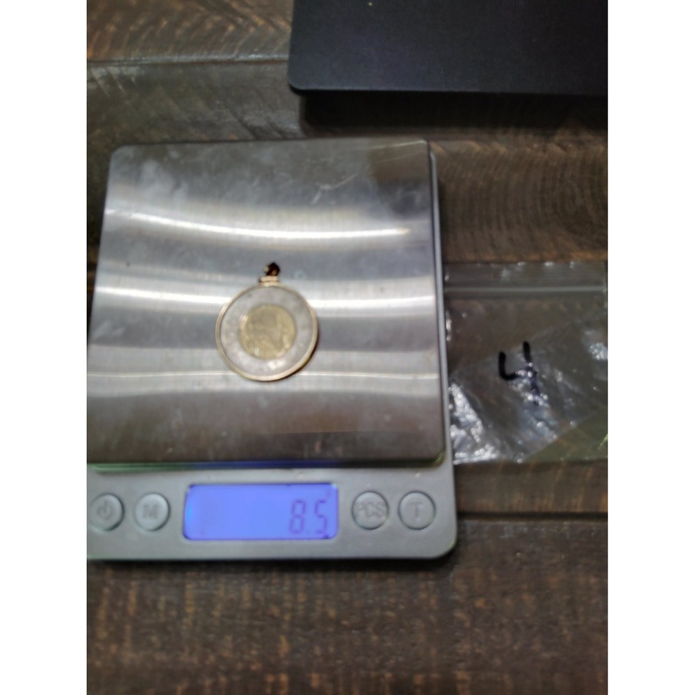 1996 Canadian 2 Dollars Toonie Coin Pendant Bezel 14k Gold Filled 1.11 in
